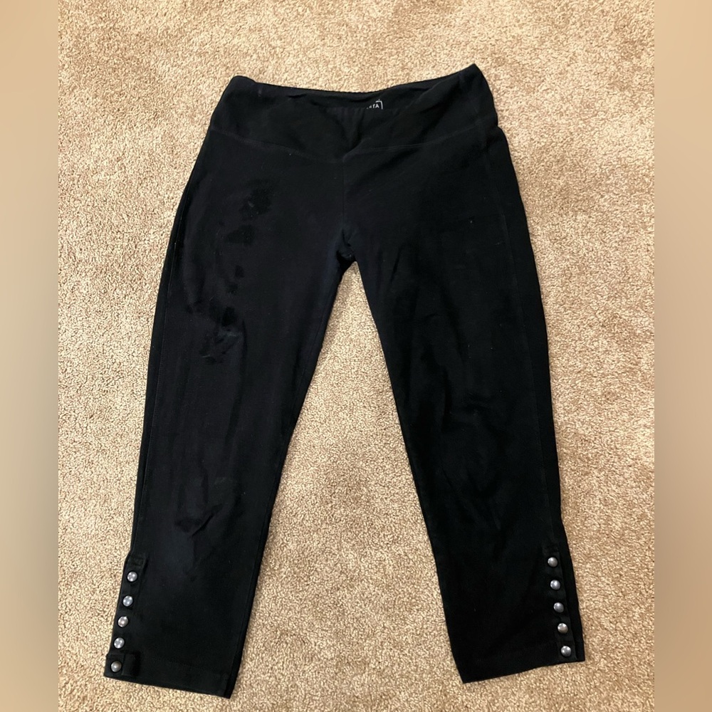 Athleta Black Leggings with Logo Detail
